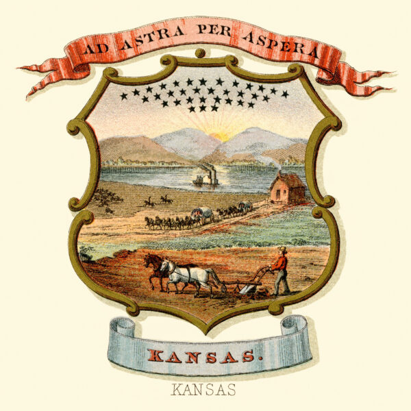 Henry Mitchell, Kansas State Historical Coat of Arms, aus: The State Arms of the Union (1876)