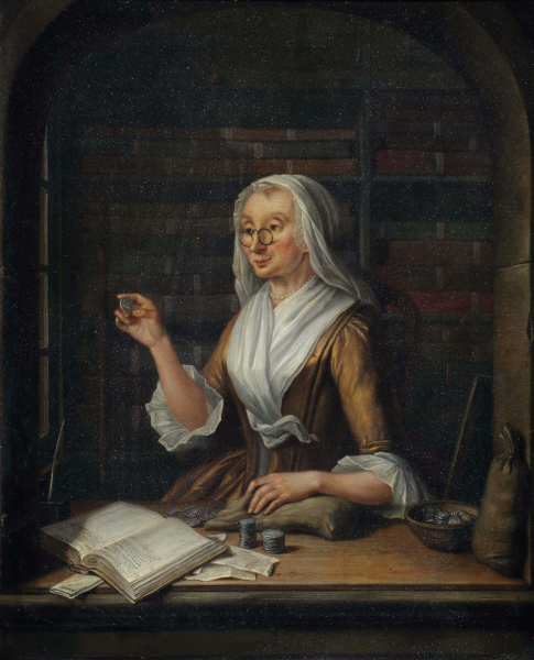 Tibout Regters - Woman counting Money (1753) (M)